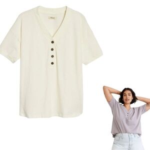 Madewell Relaxed Henley Tee Ecru Colour